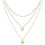 Dainty Layered Initial Choker Necklaces Handmade 14K Gold Plated Tiny Heart Personalized Letter Disc Pendant Adjustable Chain Layering Gold Necklaces for Women Girls Gift Jewelry