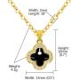 Haiyin Jewelry Lucky Four Leaf Clover Pendant 24K Gold Plated Brass Necklace for Womens Girls Keepsake 18''