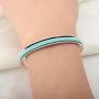 WUSUANED Hair Tie Bracelet Stainless Steel Grooved Cuff Bangle Gift for her