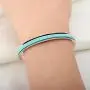 WUSUANED Hair Tie Bracelet Stainless Steel Grooved Cuff Bangle Gift for her