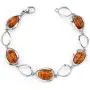 Peora Genuine Baltic Amber Bracelet for Women in Sterling Silver, Rich Cognac Color, Floating Oval Shape, 7 1/2 inches Length Peora Genuine Baltic Amber Bracelet for Women in Sterling Silver, Rich Cognac Color, Floating Oval Shape, 7 1/2 inches Length