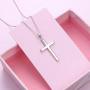S925 Sterling Silver Cross Pendant Necklace for Women Men