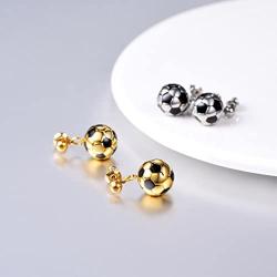 PROSTEEL Stainless Steel 3D Soccer Football/Basketball Charm Necklace/Earrings Unisex Jewelry Boys Mens Girls Womens Fan Gift