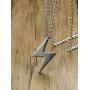 BEANS Stainless Steel Classic Vintage Antique Lightning Bolt Pendant Necklace for Men Women,Free Chain 20 Inches