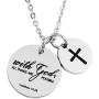 omodofo Christian Necklace Bible Verse Cross Pendant Prayer Charm Necklace Faith Religious Jewelry for Women