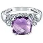 Orchid Jewelry Cushion 3.80 Ct Natural Purple Amethyst Ring For Womens 925 Sterling Silver Sets A Unique Design Perfect As An Christmas Anniversary Wedding Gifts For Girls