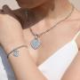 Necklace for Women 14K Gold Plated, Tiny 14K White Gold Cubic Zirconia Pendant Necklace Dainty Personalized Jewelry for Girls Gift
