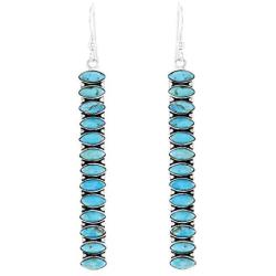 Turquoise Earrings 925 Sterling Silver & Genuine Turquoise (Choose Color)