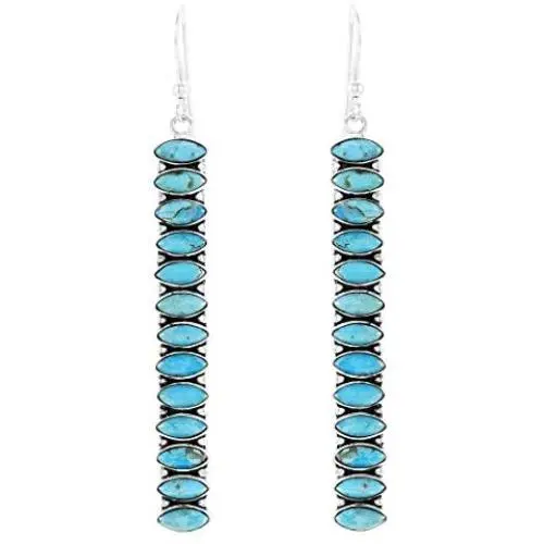Turquoise Earrings 925 Sterling Silver & Genuine Turquoise (Choose Color) Turquoise Earrings 925 Sterling Silver & Genuine Turquoise (Choose Color)