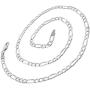 925 Italian Sterling Silver 2.5mm - 10.5mm Solid Figaro Diamond Cut Chain, FREE Microfiber Cloth, ITProLux Pave Link Necklace & Bracelet, Giorgio Bergamo
