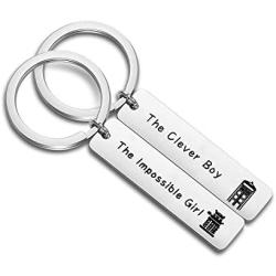 ENSIANTH Doctor Who Inspired Clara and The 11th Doctor Gift The Clever Boy & The Impossible Girl Keychain Set