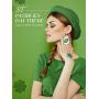 25 Pairs St Patricks Day Faux Leather Hook Earrings Set Green Hat Teardrop Clover Dangle Earrings for Women Girls