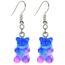 Lovely Gummy Bear Dangle Earrings Set Adorable Mini Bear Animal Pendant Drop Earrings for Women Girls Jewelry Gift