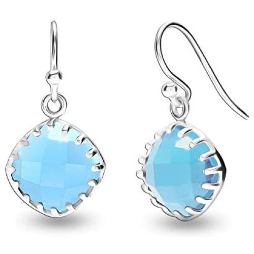 LeCalla Flaunt Sterling Sliver Jewelry Dangle Gemstone Earrings for Teens and Women