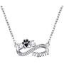 JZMSJF 925 Sterling Silver I Love You Mom Love Heart Necklace Dog Mom Animal Paw Print Pendant for Mother Women Girls