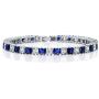 Gem Stone King 15.00 Cttw Princess Cut Blue and White Cubic Zirconia CZ Women Tennis Bracelet 7 Inch