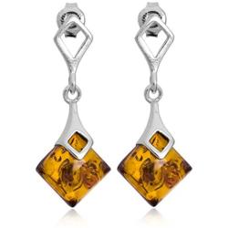 Ian and Valeri Co. Amber Sterling Silver Square Stud Earrings