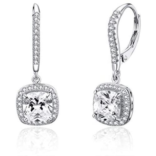 Earrings for Woman 925 Sterling Silver With Blue Crystal