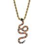 GUCY Hip Hop Jewelry Iced Out Gold Dainty Coral Snake Small Serpent Pendant Chain Necklace