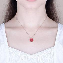 Sterling Silver Heart Shaped and Four Leaf Clover Convertible Pendant Necklace Crystals Jewelry for Women Girls