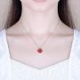 Sterling Silver Heart Shaped and Four Leaf Clover Convertible Pendant Necklace Crystals Jewelry for Women Girls