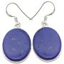 SilverStarJewel 925 Solid Silver Navy Blue 15 x 20 mm Lapis Lazuli Flat Earrings 1.6''