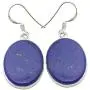 SilverStarJewel 925 Solid Silver Navy Blue 15 x 20 mm Lapis Lazuli Flat Earrings 1.6''