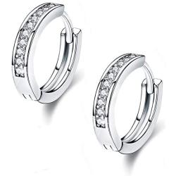 Huggies Earrings, 18K Gold Plated Cubic Zirconia Rhinestone Hoop Earrings for Women Jewelry Gifts