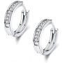 Huggies Earrings, 18K Gold Plated Cubic Zirconia Rhinestone Hoop Earrings for Women Jewelry Gifts