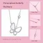Eacoo Personality Butterfly Necklace, Cute Silver Butterfly Necklace with Crystal Hot Style Pendant for Women Teen Girls Birthday Graduation Jewelry Gifts