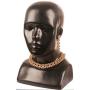 Touchstone Hollywood Glamour White Crystals Paisley Motif Grand Jewelry Necklace in Antique Tone for Women