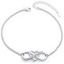 S925 Sterling Silver I Love You Mom Heart Infinity Bracelet for Mother Mama Mommy Mum Birthday Jewelry