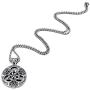 Elfasio Celtic knot Magic Both Sided Pendant Necklace Mens Stainless Steel Box Chain Jewelry(20-28inch)