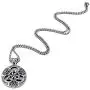 Elfasio Celtic knot Magic Both Sided Pendant Necklace Mens Stainless Steel Box Chain Jewelry(20-28inch)