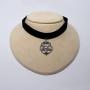Baphomet Goat Head Satanic Inverted Pentacle Black Velvet Choker Adjustable