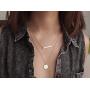 itianxi Dainty Bar Necklace for Women,Gold/Silver Cute Delicate Disc Necklcace,Trendy Elegant Dot Fashion Necklace