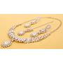 Touchstone Indian Bollywood Intricately Crafted Diamond Look Rhinestone Crystal Colorful Wedding Designer Jewelry Necklace Set in Gold and Silver Tone for Women.