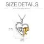 LONAGO 925 Sterling Silver Lucky Double Elephant Necklace I Love You Forever Heart Pendant Valentines Animal Jewelry Gift for Women Girlfriend