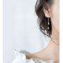 SLUYNZ 925 Sterling Silver Leaves Wrap Earrings Cuff for Women Teens Sparkling CZ Crystals Crawler Earrings Dangling Chain