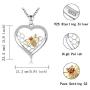 Sterling Silver Bee Honeycomb Necklace S925 Love Heart Little Bumblebee Cubic Zirconia Pendant Jewelry Gift for Teens Women Girl