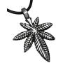 Trilogy Jewelry Pewter Medical Marijuana Pot Leaf Pendant on Leather Necklace
