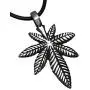 Trilogy Jewelry Pewter Medical Marijuana Pot Leaf Pendant on Leather Necklace Trilogy Jewelry Pewter Medical Marijuana Pot Leaf Pendant on Leather Necklace