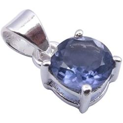 SilverStarJewel Iolite Pendant 1.5 cm 925 Sterling Silver Classic Gift Jewelery