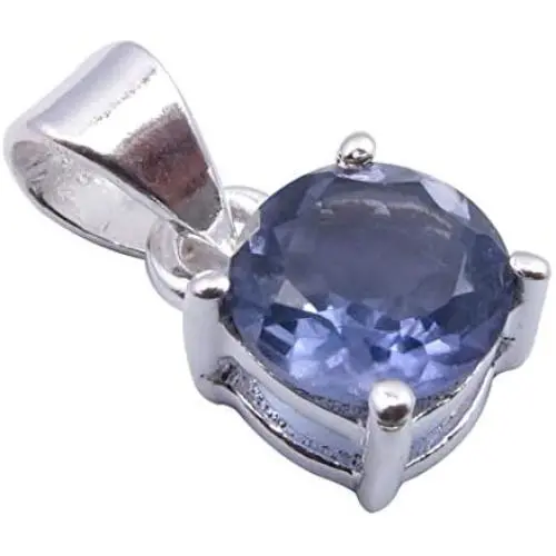 SilverStarJewel Iolite Pendant 1.5 cm 925 Sterling Silver Classic Gift Jewelery SilverStarJewel Iolite Pendant 1.5 cm 925 Sterling Silver Classic Gift Jewelery