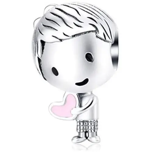BAMOER Sterling Silver Boy Charms with Lovely Family Charm Bead Fit Pandora Bracelets for Women & Girls BAMOER Sterling Silver Boy Charms with Lovely Family Charm Bead Fit Pandora Bracelets for Women & Girls