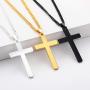 3Pcs Stainless Steel Cross Pendant Necklace Set Adjustable Chain Silver Gold Black for Men Women Unisex Punk Rosary Religious Jewelry