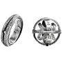 JAJAFOOK Astronomical Sphere Ball Deformation Ring Cosmic Finger Ring Lover Gifts, Titanium Steel Rings