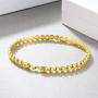 E 18K Gold Plated Bangles Bracelets for Women, Cubic Zirconia, Jewelry Gifts