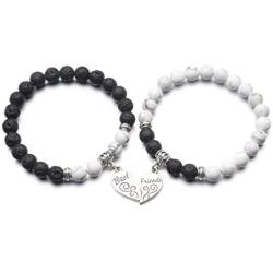 ZHEPIN Best Friend Bracelet,Relationship Bracelets-Love Formed by The Bracelet Symbolizes Connected Heart