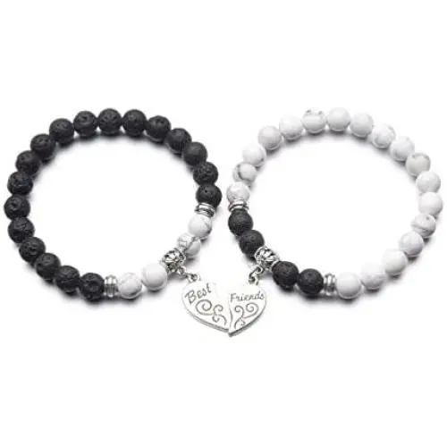 ZHEPIN Best Friend Bracelet,Relationship Bracelets-Love Formed by The Bracelet Symbolizes Connected Heart ZHEPIN Best Friend Bracelet,Relationship Bracelets-Love Formed by The Bracelet Symbolizes Connected Heart